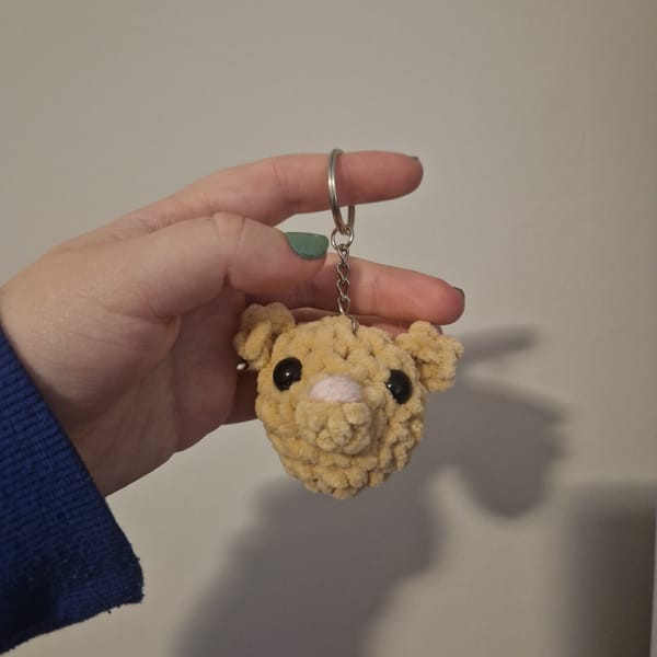 Crochet teddy bear keyring